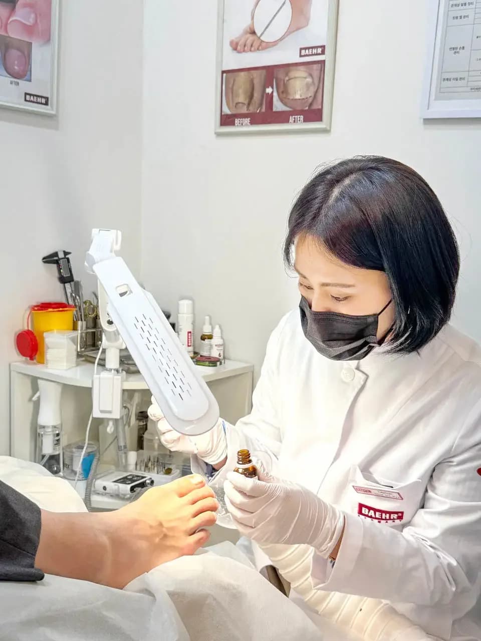 오브에네일에서 관리를 진행하는 모습